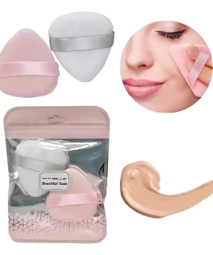 Set 2 Borlas Esponja Triángulo Maquillaje Polvos