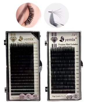 Pestañas Yemix Curvatura C Extensiones 7mm-15mm Pelo A Pelo