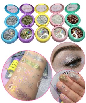 Pack 5 Sombra Glitter Prensada Meis