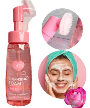 Limpiador Facial Espuma Con Cepillo Ushas Rosas