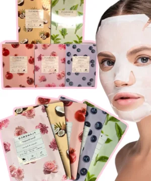 Pack 10 Unid Mascarilla Facial Hidratante Frutal Skincare Flamenco