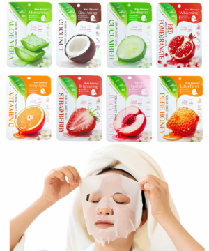 Pack 10 Unid Mascarilla Facial Frutal Hidratante Skincare Kiss Beauty