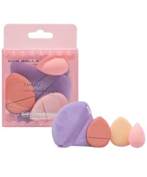 Set 4 Esponja y Borlas Para Maquillaje Max Belle