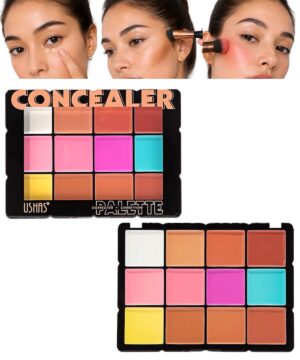 Paleta Multifuncional Para Rostro 12 Tonos (Corrector, Rubor, Contorno y Base) Ushas