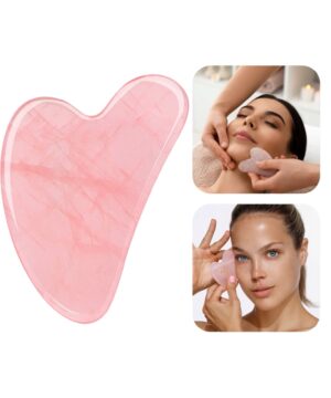 Gua Sha Herramienta Masajeador Facial Piedra Rosa